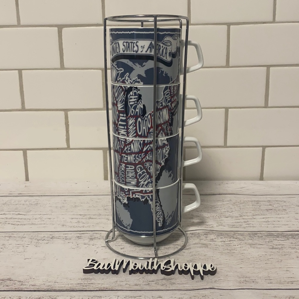 United States of America Stacking Coffee Mug Set